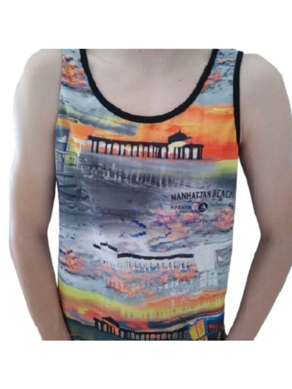 Mens' Fort Knox Manhattan Beach Pier Muscle Tank, size Medium